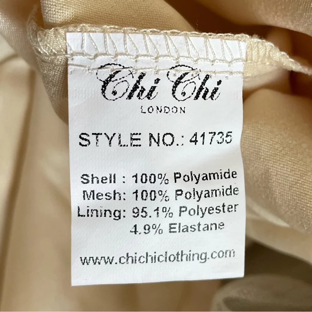 NWT Chi Chi London Gold Retro Formal Dress Gown Size 6 Floral Lace Sweetheart - Picture 4 of 16